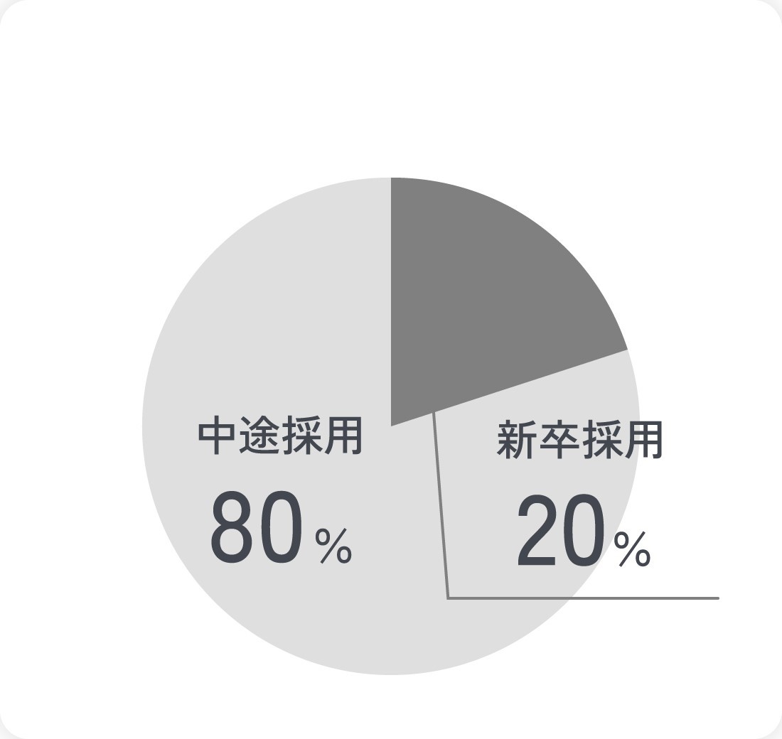 新卒・中途の割合
